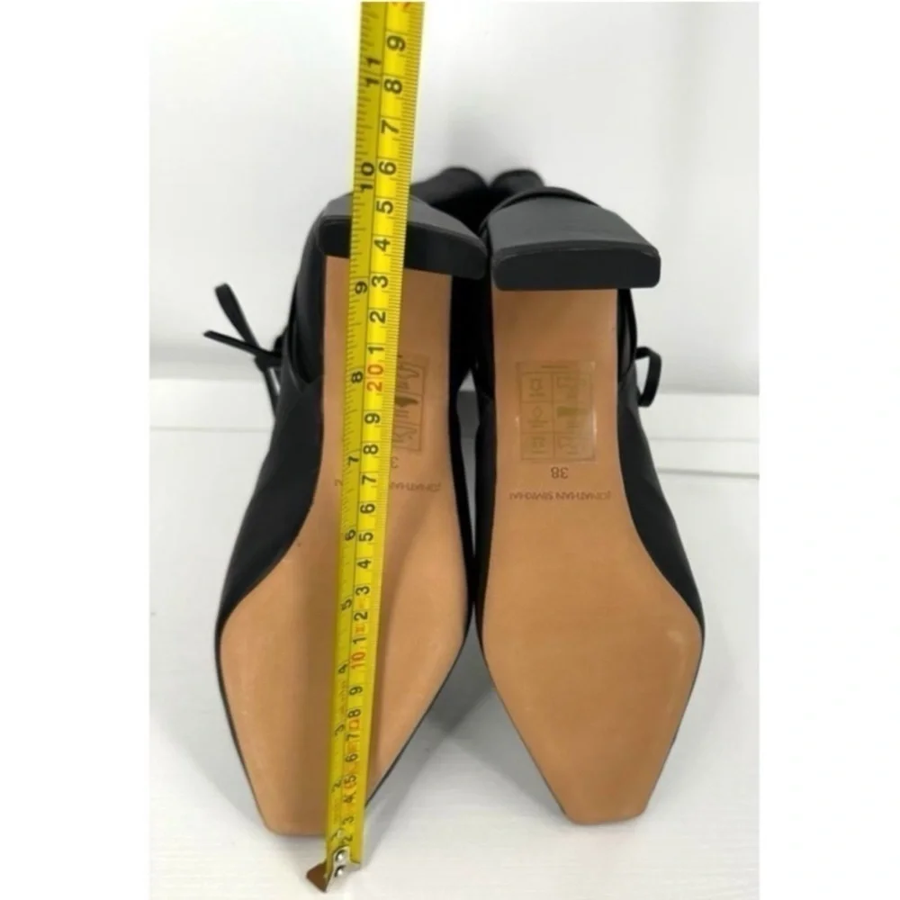Jonathan Simkhai Tanner Leather Sock Pull On Ankle Tie Booties Boots ll size 38
